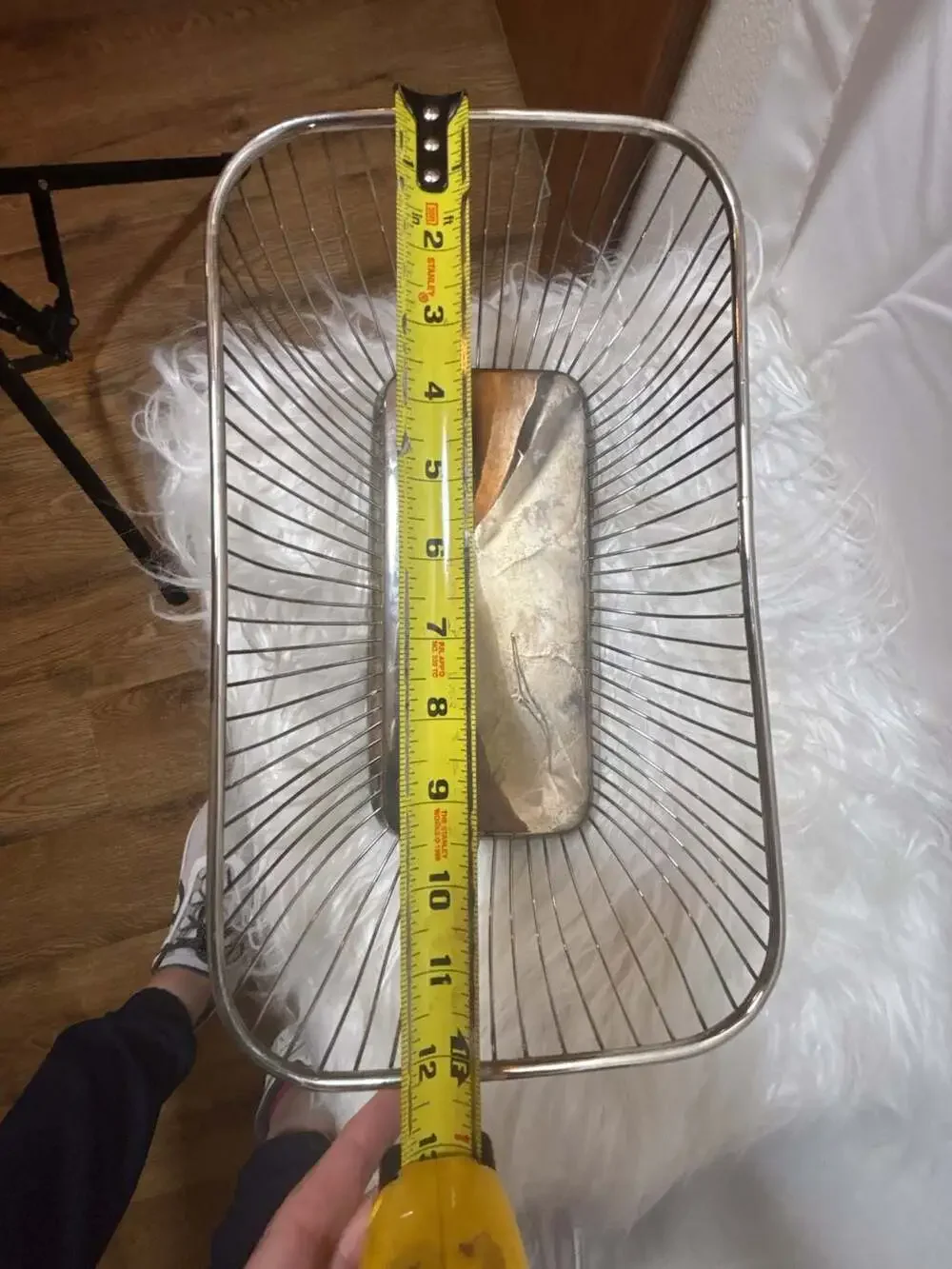 Vintage Rectangular Silver-Plated Wire Bread Basket